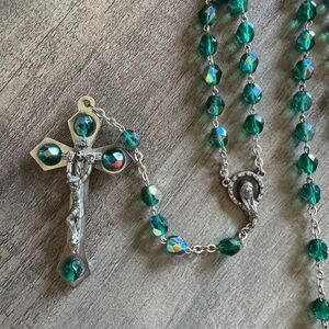 Emerald Green Rosary Necklace